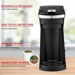 Best Sale 😉 Coffee Makers Machines Brewers Brentwood Single-Serve Coffee Maker With Reusable Filter Basket For K-Cup Pods & Ground Coffee, Black (TS-1101BK) ✨ -Coffee Makers Sales unnamed file 161