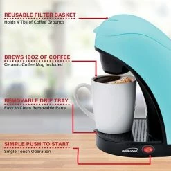 Cheap ✨ Coffee Makers Machines Brewers Brentwood Single-Serve Coffee Maker With Mug, Blue (TS-112BL) 🤩 -Coffee Makers Sales unnamed file 172