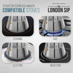 Cheapest ⭐ Coffee Makers Machines Brewers THE LONDON SIP 3-Cups Induction Stovetop Espresso Maker, Silver (EM3S) 😉 -Coffee Makers Sales unnamed file 272