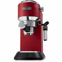 Best Pirce 👍 Espresso Machines DeLonghi Dedica Deluxe (EC685R) 15-Bar Pump Espresso Machine With Rapid Cappuccino System, Red ❤️