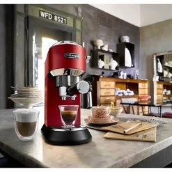 Best Pirce 👍 Espresso Machines DeLonghi Dedica Deluxe (EC685R) 15-Bar Pump Espresso Machine With Rapid Cappuccino System, Red ❤️ -Coffee Makers Sales unnamed file 315