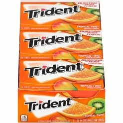 Hot Sale 💯 Gum & Mints Trident Sugar Free Tropical Twist Gum, 14 Pieces/Pack, 12/Box (MOZ01110) 🥰