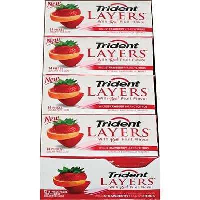 Best reviews of 😍 Gum & Mints Trident Layers Sugar Free Wild Strawberry & Tangy Citrus Gum, 14 Pieces/Pack, 12/Box (AMC60001) 🧨 1 Best reviews of 😍 Gum & Mints Trident Layers Sugar Free Wild Strawberry & Tangy Citrus Gum, 14 Pieces/Pack, 12/Box (AMC60001) 🧨