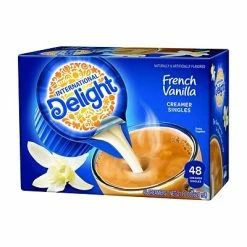 Best Sale 🧨 Creamers International Delight French Vanilla Dairy Free Liquid Creamer, 0.44 Oz., 48/Box (WWI02282) 🎉