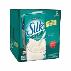 Best Sale ⭐ Silk Organic Unsweetened Original Lactose Free Whole Milk, 32 Oz., 6/Carton (WWI00106) 😀