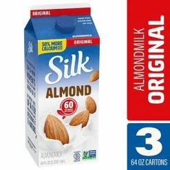 Coupon ❤️ Silk Pure Original Extended Shelf Life Almond Milk, 64 Oz, 3 Pack (307-00352) 🥰