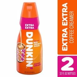 Hot Sale 😀 Creamers Dunkin' Extra Extra Coffee Creamer, 32 Oz, 2PK 🔥
